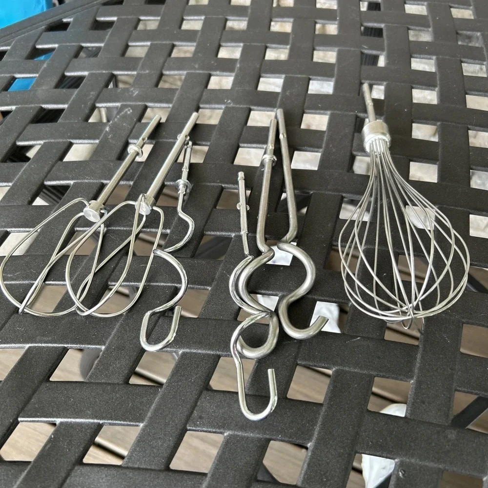 KitchenAid Stainless Steel Mixer Attachments Set with Whisk and Hooks